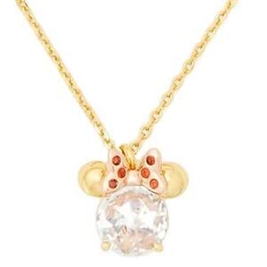 NEW kate spade new york x Disney Minnie Mouse Clear Crystal Pendant Necklace NWT